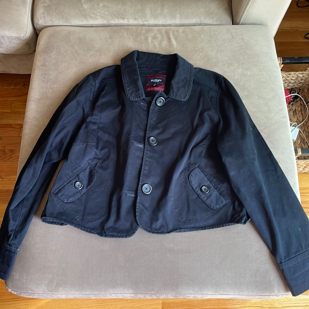 Black Sonoma Button Up Collared Jacket Size L